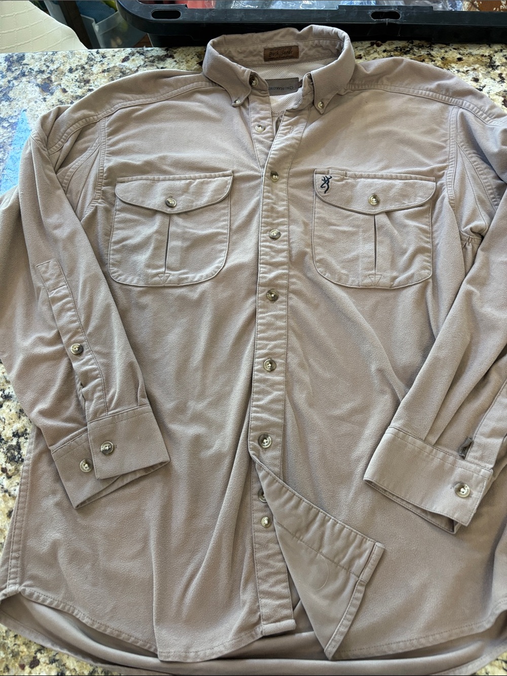 Browning Men’s Lightweight Button-Front Shirt Jacket in Taupe